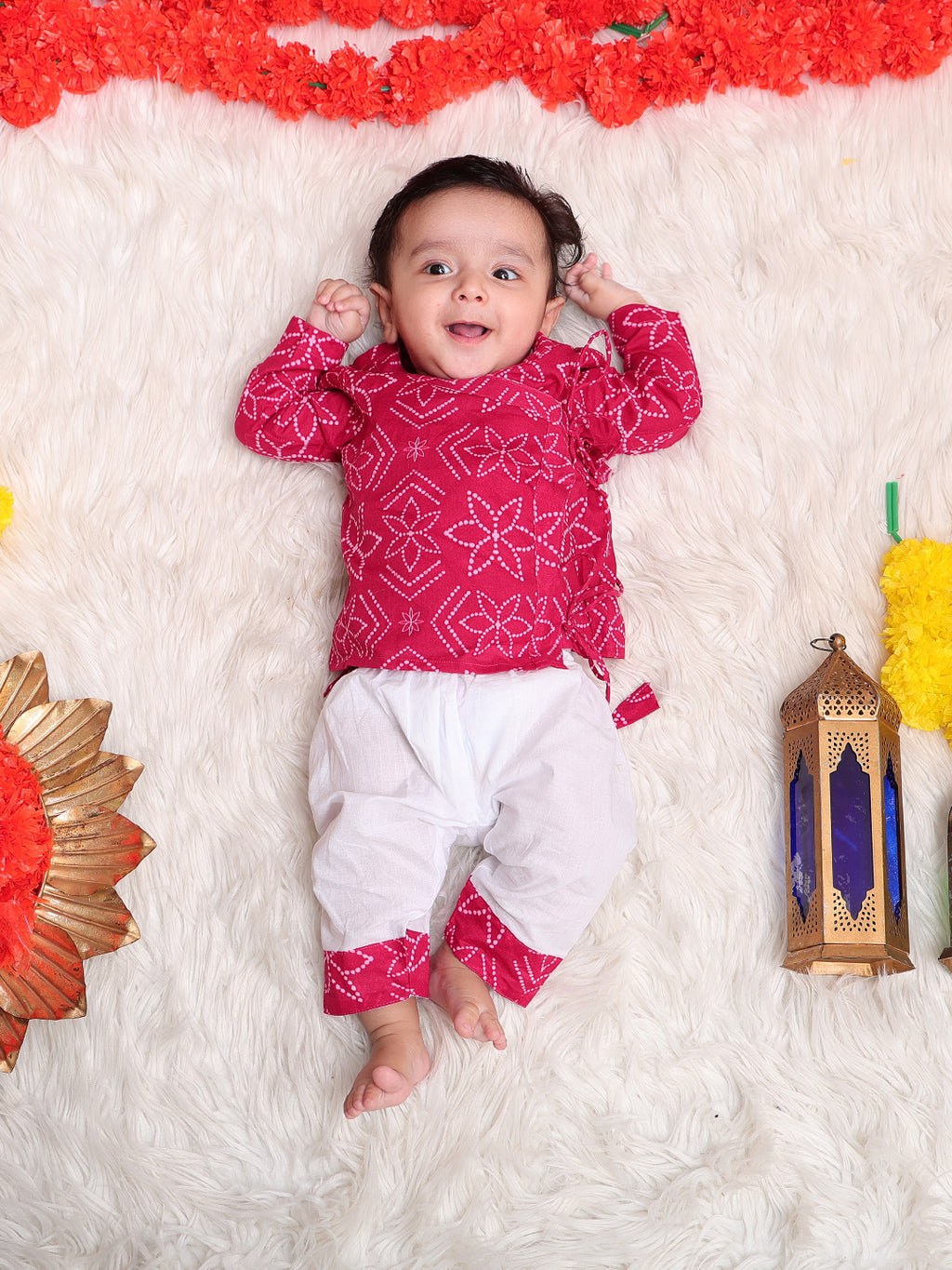 Angrakha sets - Pink Bandhej Joeycare