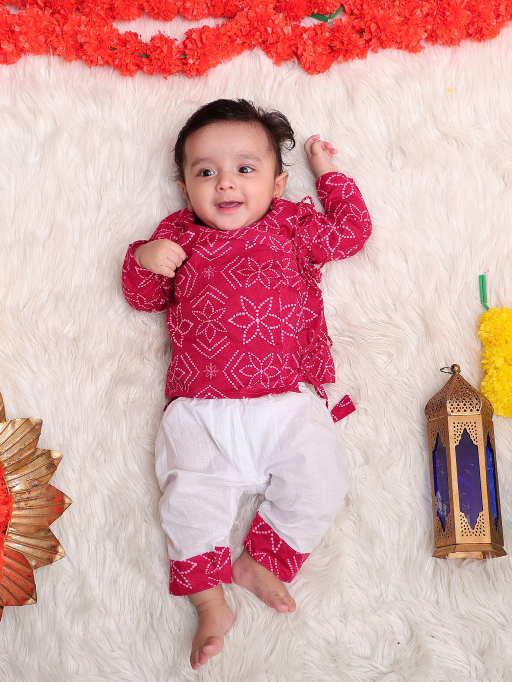 Angrakha sets - Pink Bandhej Joeycare