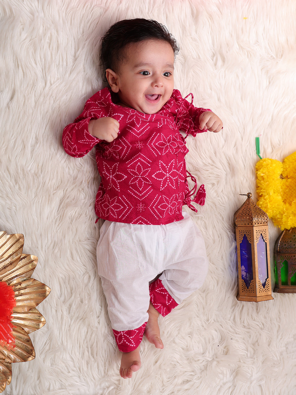 Angrakha sets - Pink Bandhej Joeycare