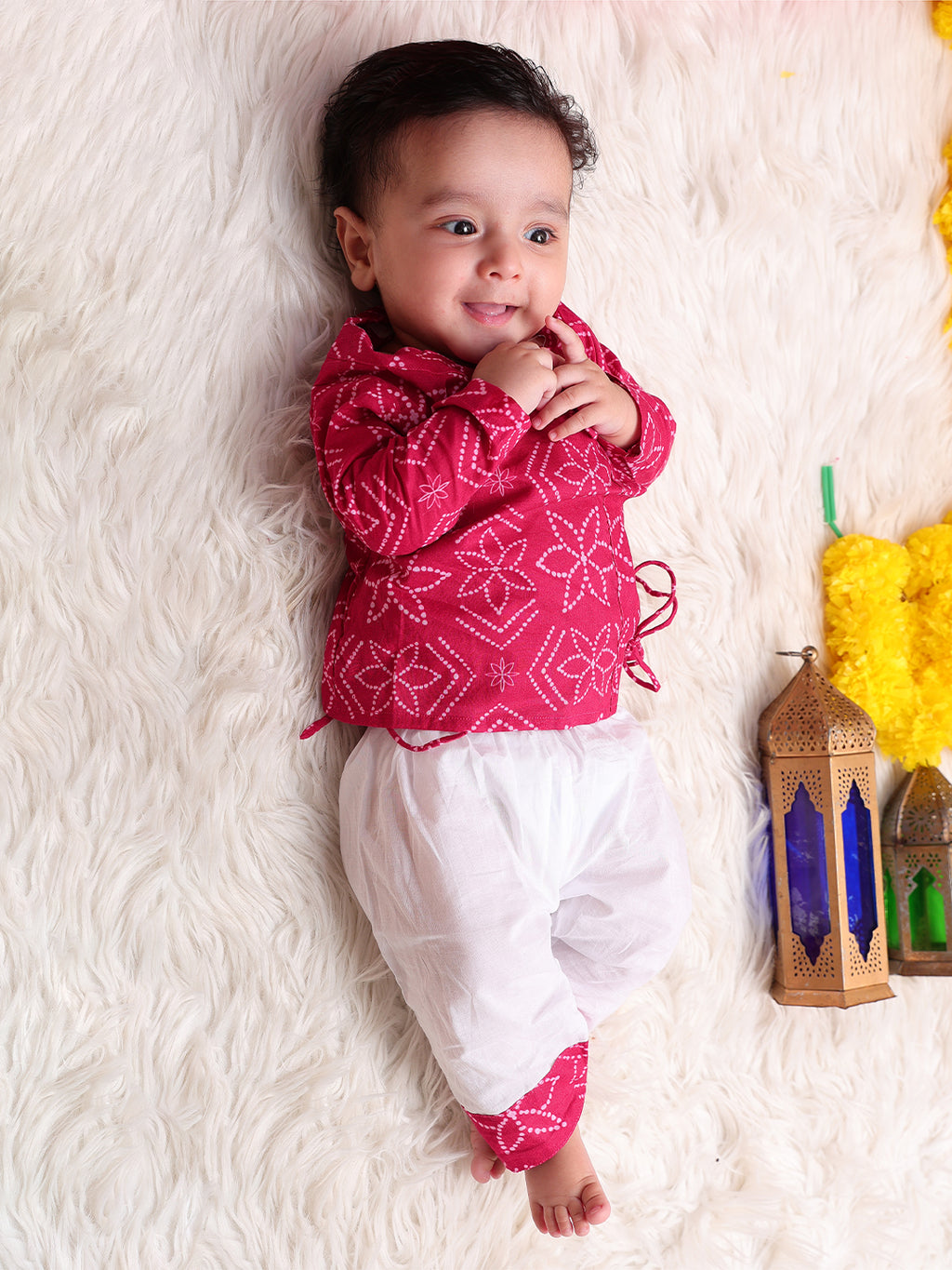 Angrakha sets - Pink Bandhej Joeycare