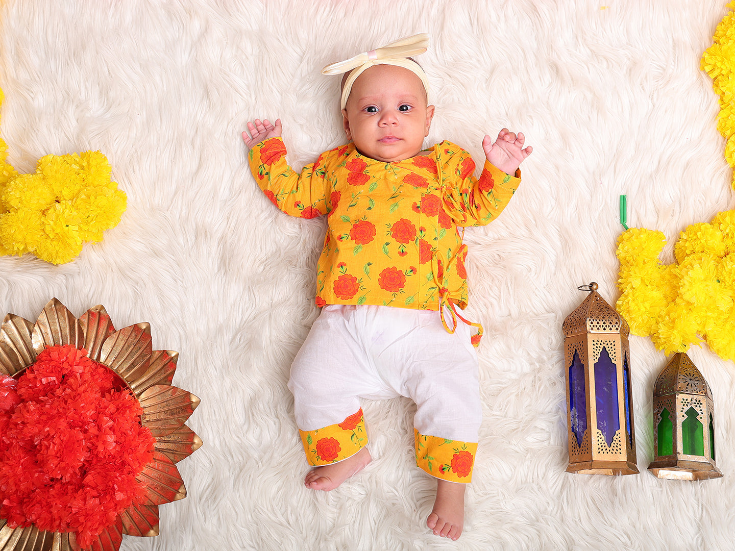 Angrakha sets - yellow-red Flowers Joeycare