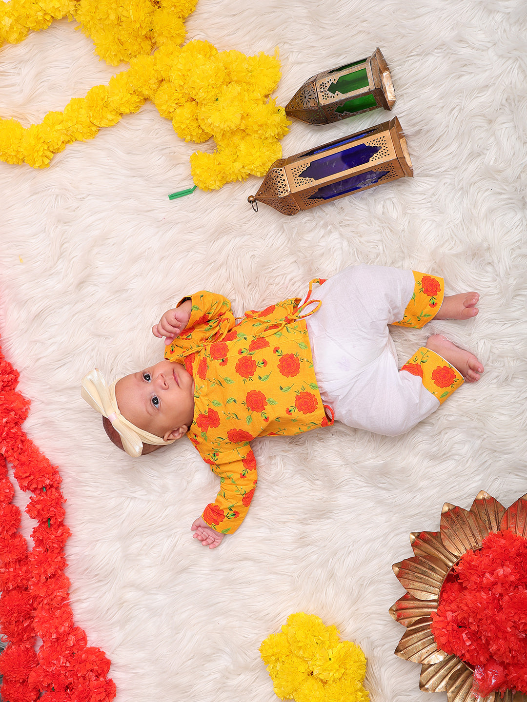 Angrakha sets - yellow-red Flowers Joeycare