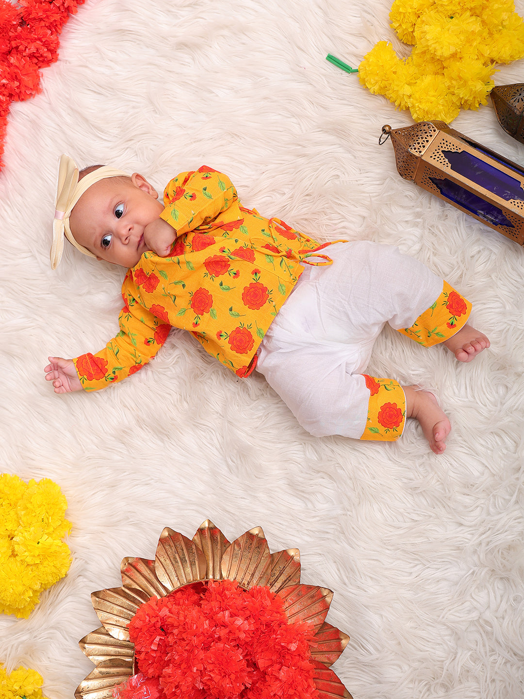 Angrakha sets - yellow-red Flowers Joeycare