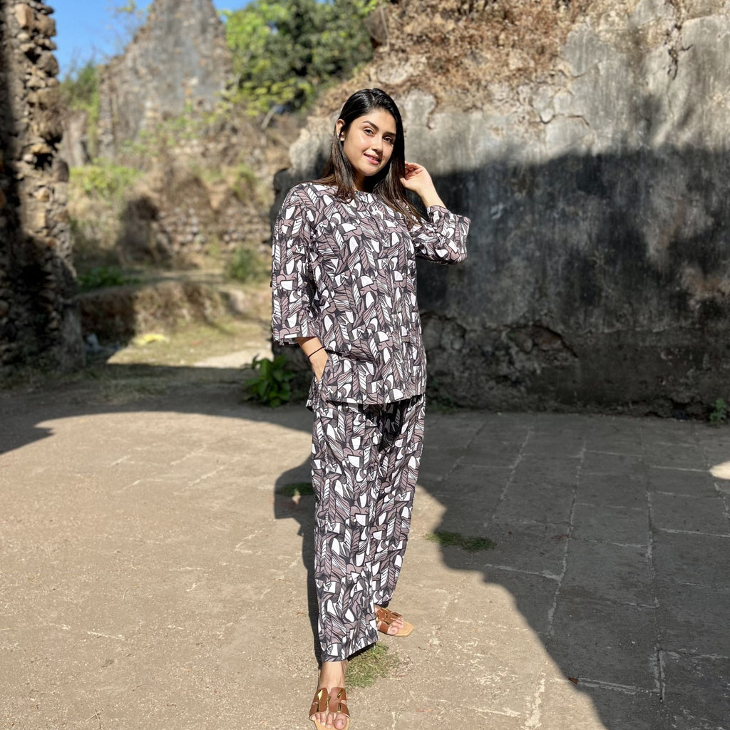 Co-ord Set - Geometric Monocrome Joeycare