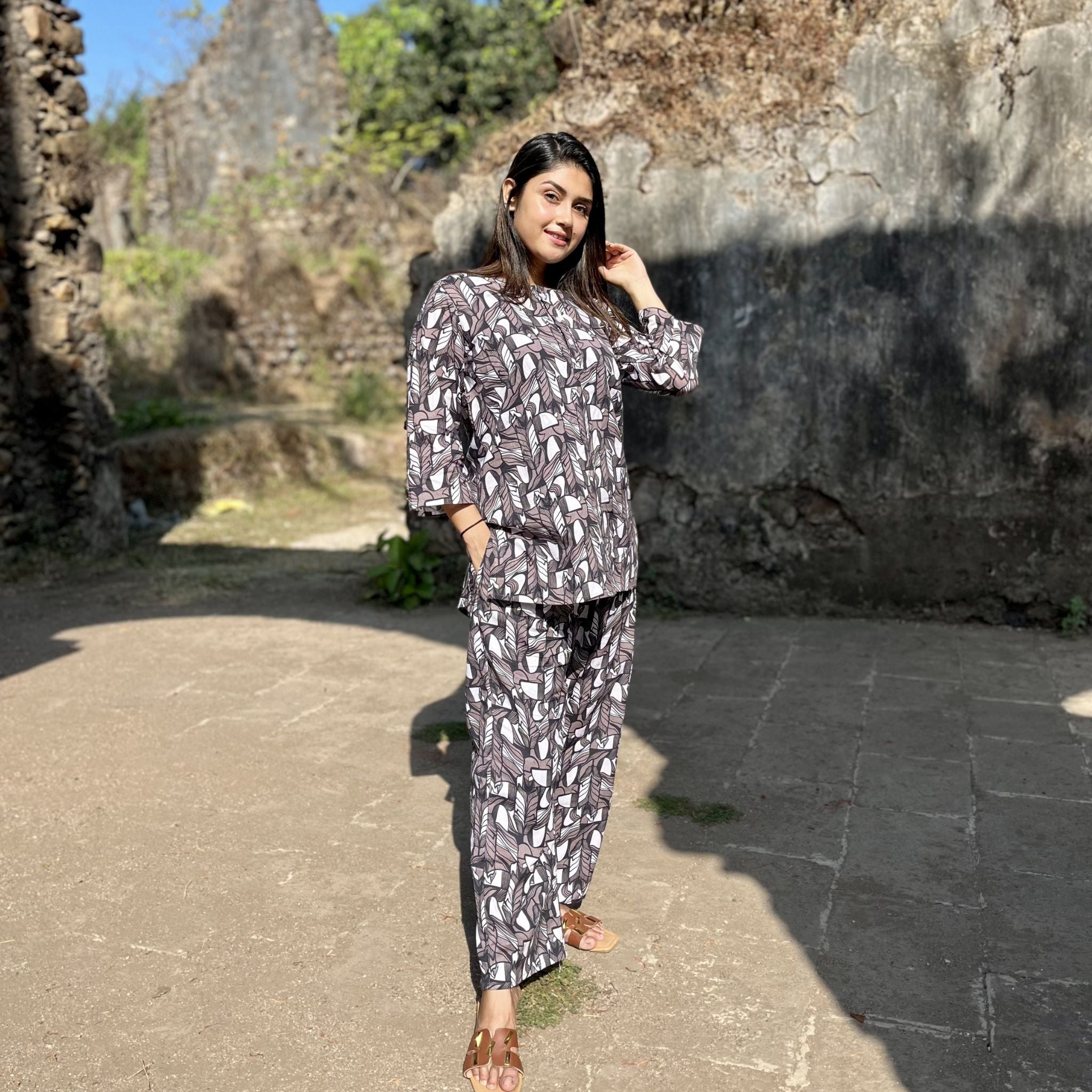 Co-ord Set - Geometric Monocrome Joeycare