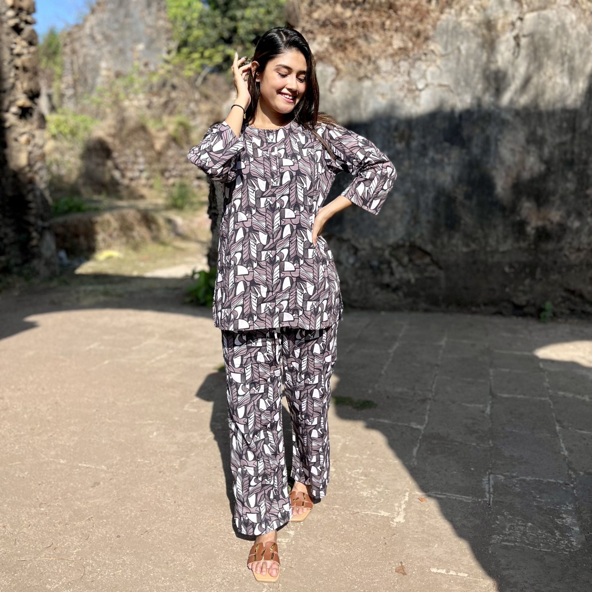 Co-ord Set - Geometric Monocrome Joeycare