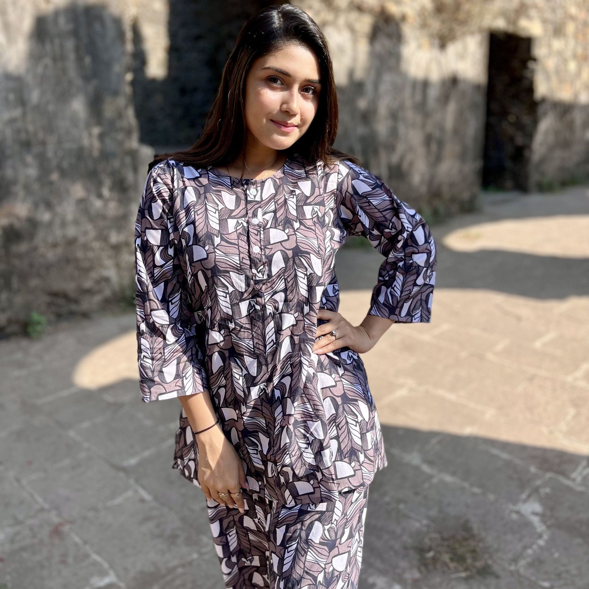 Co-ord Set - Geometric Monocrome Joeycare