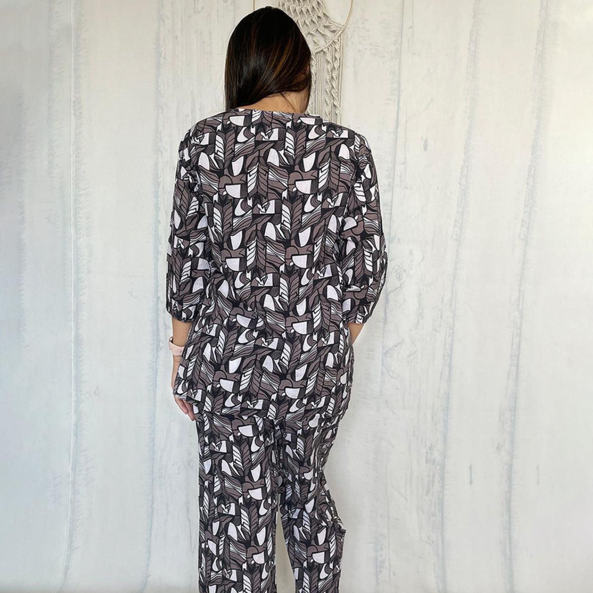 Co-ord Set - Geometric Monocrome Joeycare