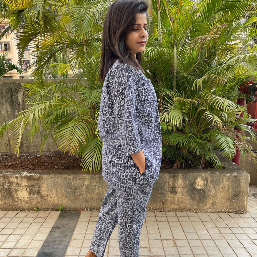 Co-ord Set - Indigo Block Joeycare