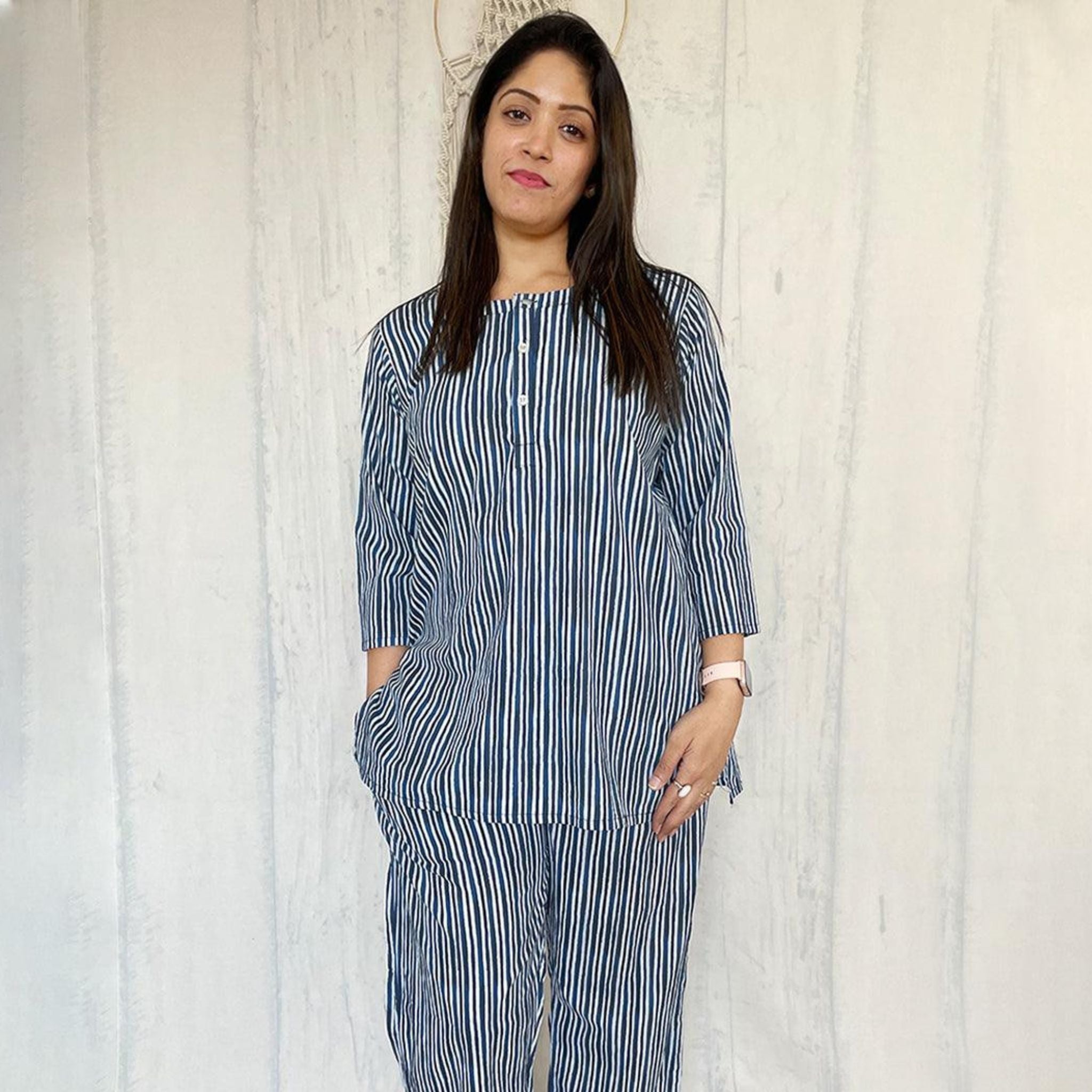 Co-ord Set - Indigo Stripes Joeycare