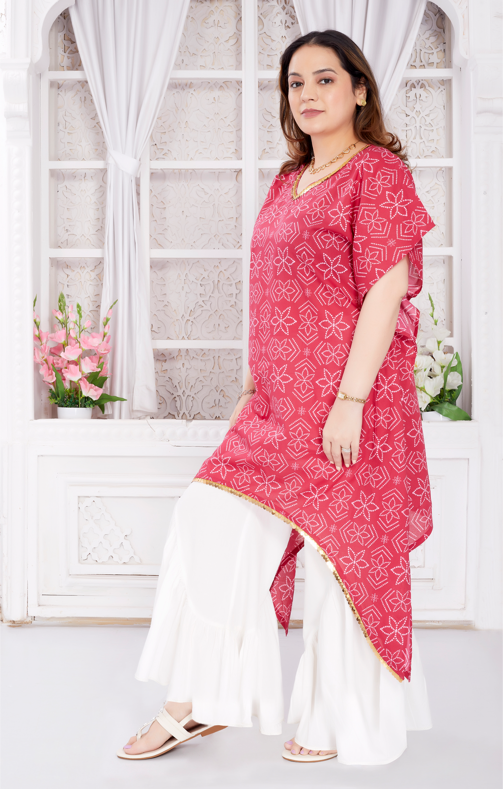 Cotton Kurta for Women - Pink Bandhej