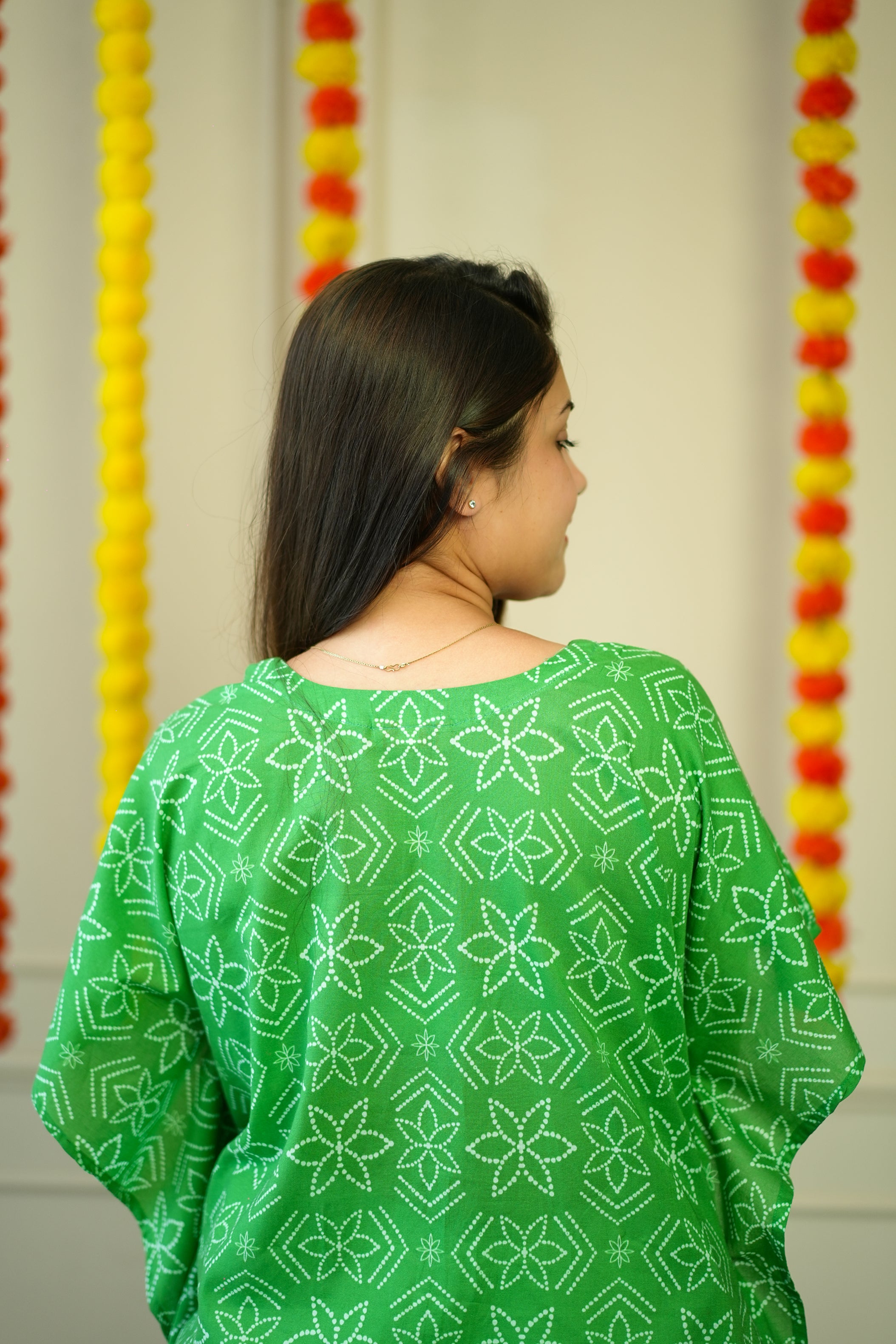 Cotton Kurta for Women - Green Bandhej