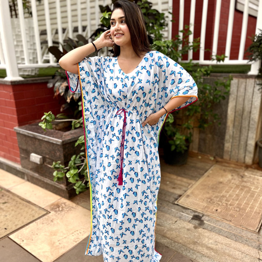 Free size Kaftans - Blue Butterfly Joeycare