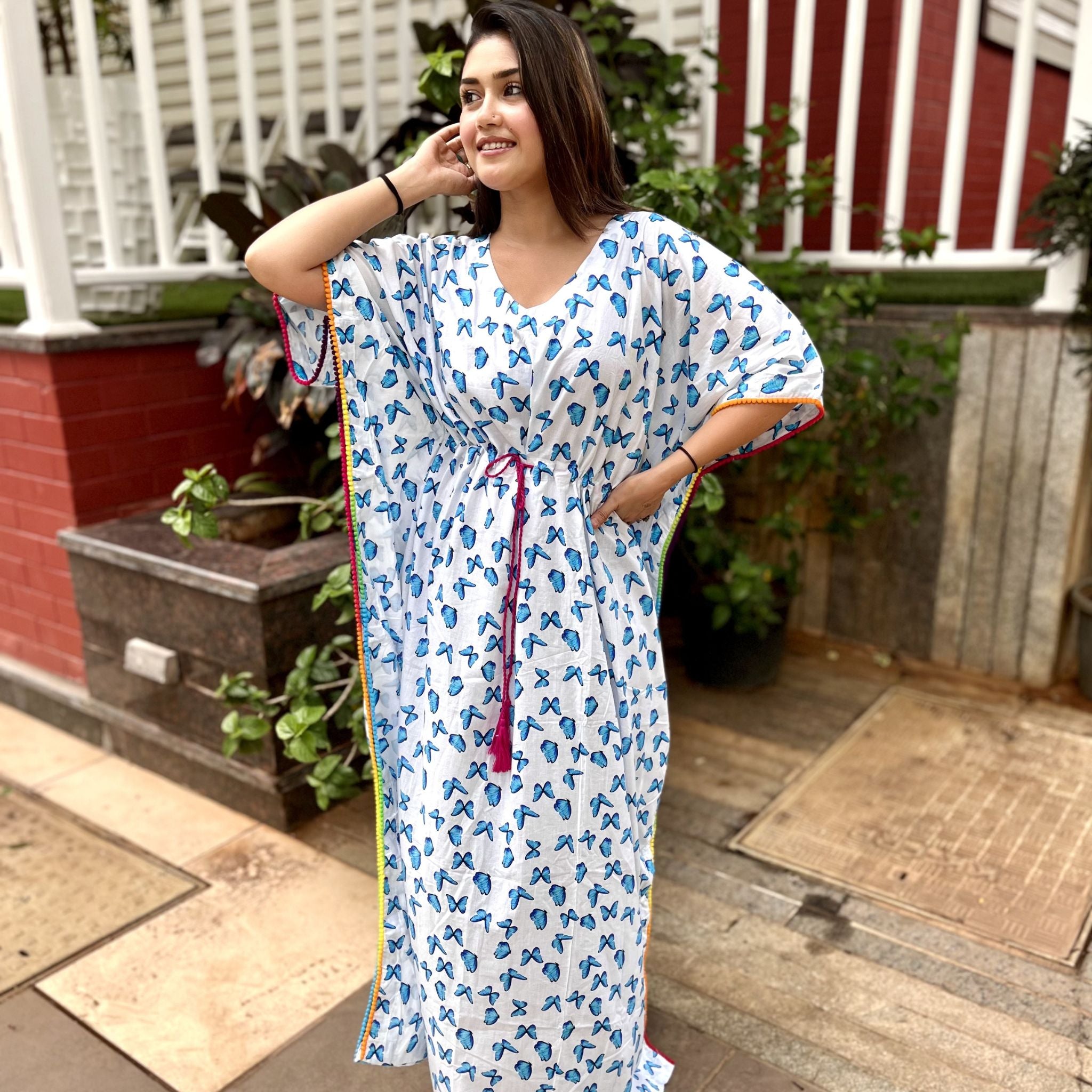 Free size Kaftans - Blue Butterfly Joeycare