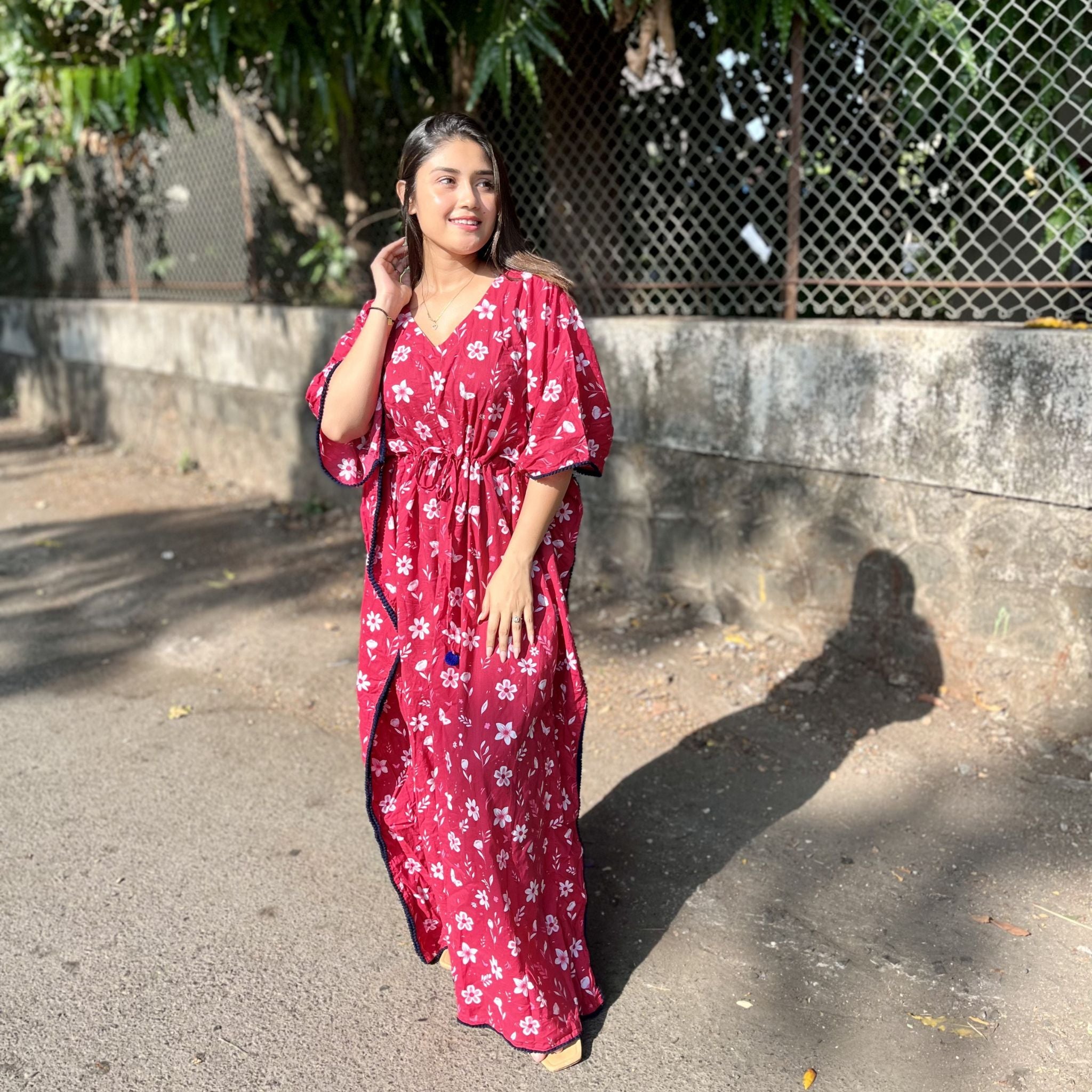 Free size Kaftans - Pink Bloom Joeycare