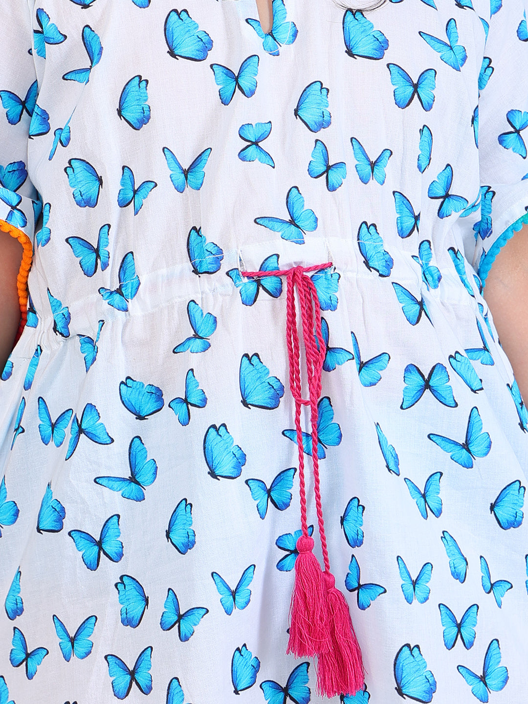 Beach Kaftan for Girls - Blue Butterfly