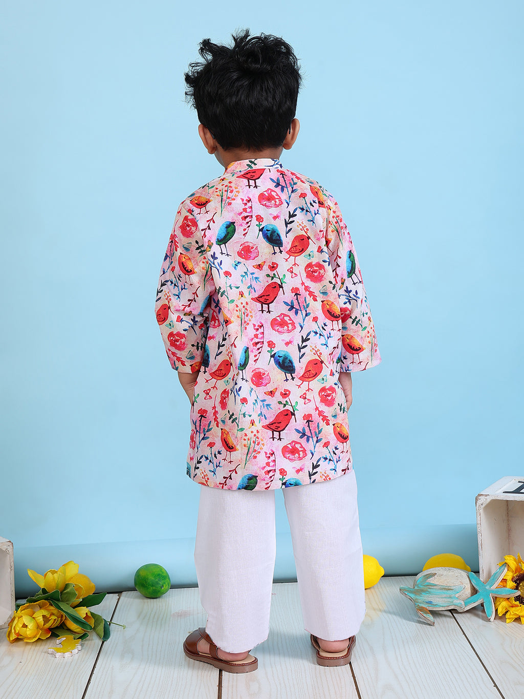 Kurta Pyjama Set for Boys - Birds