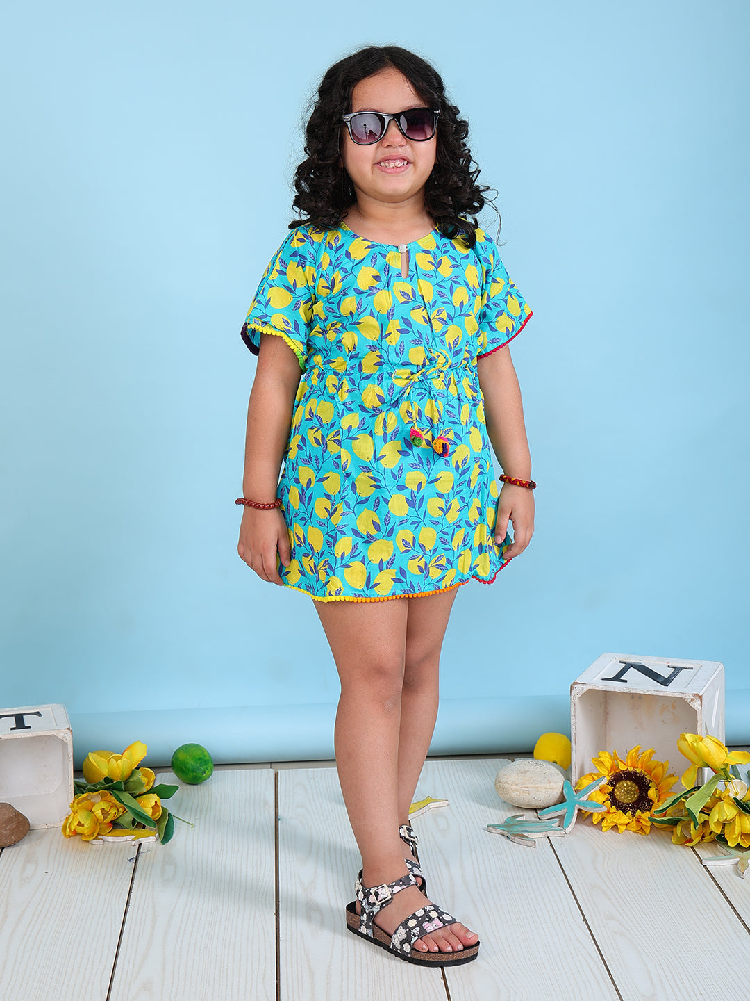 Beach Kaftan for Girls - Lemon