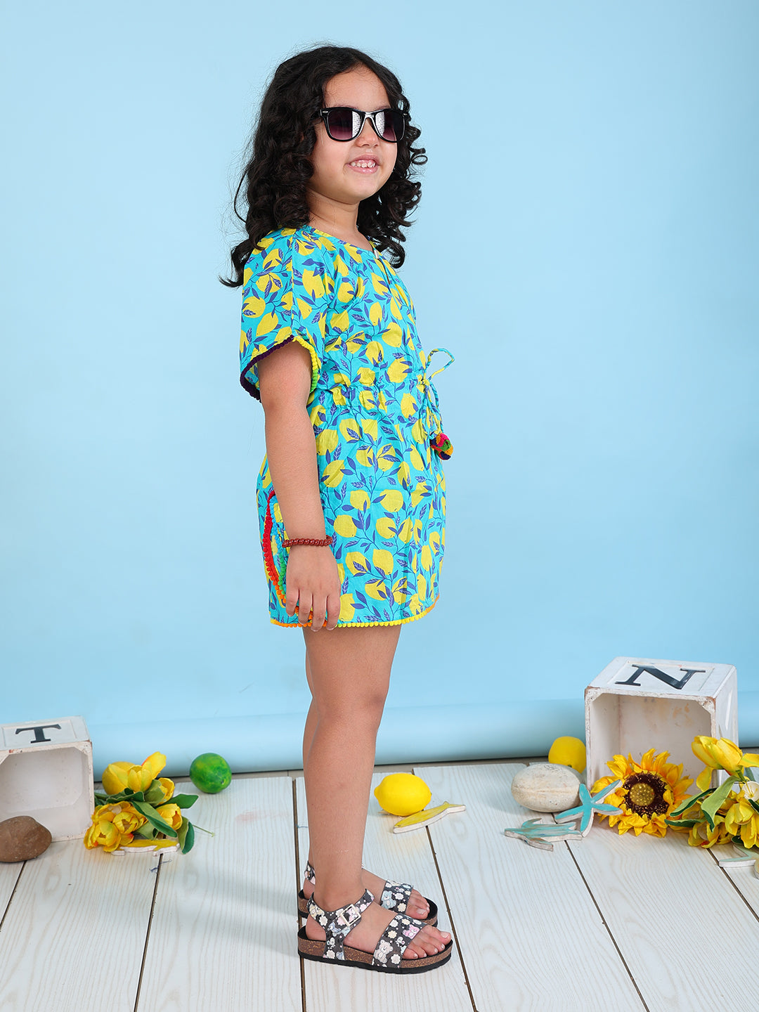 Beach Kaftan for Girls - Lemon