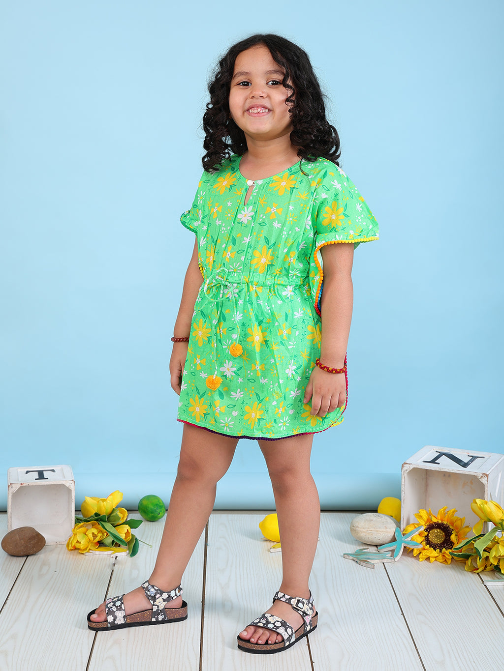 Beach Kaftan for Girls - Floral Frenzy
