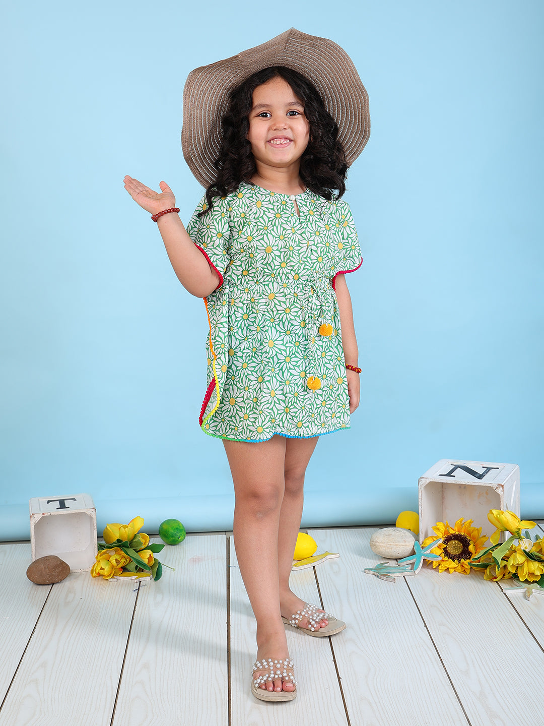 Beach Kaftan for Girls - Daisy Delight