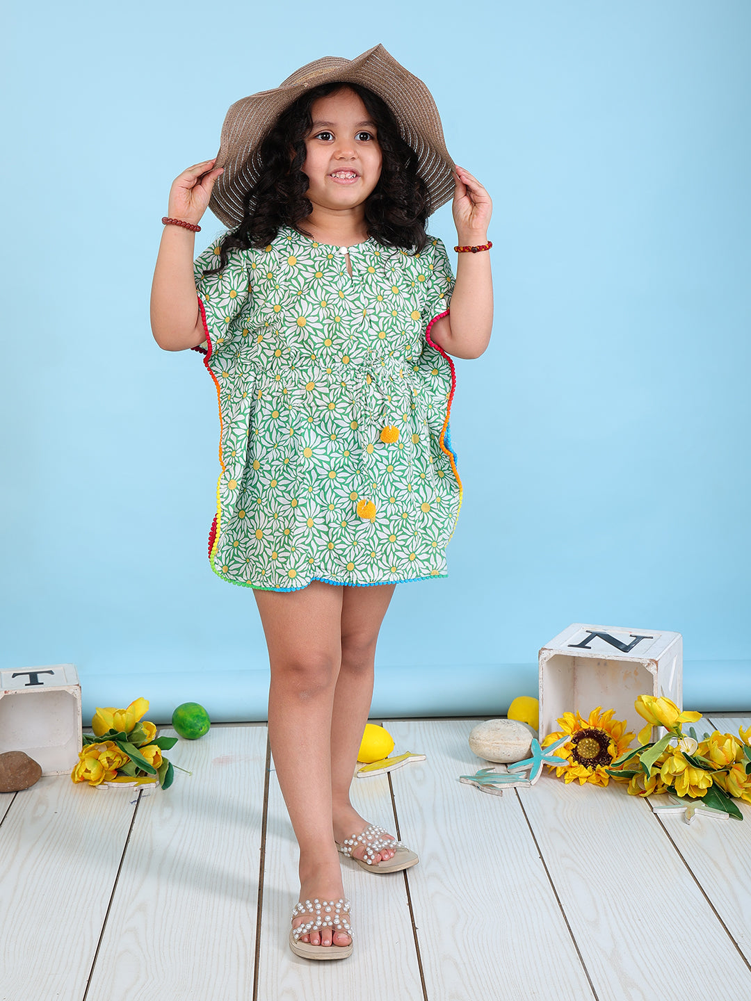 Beach Kaftan for Girls - Daisy Delight