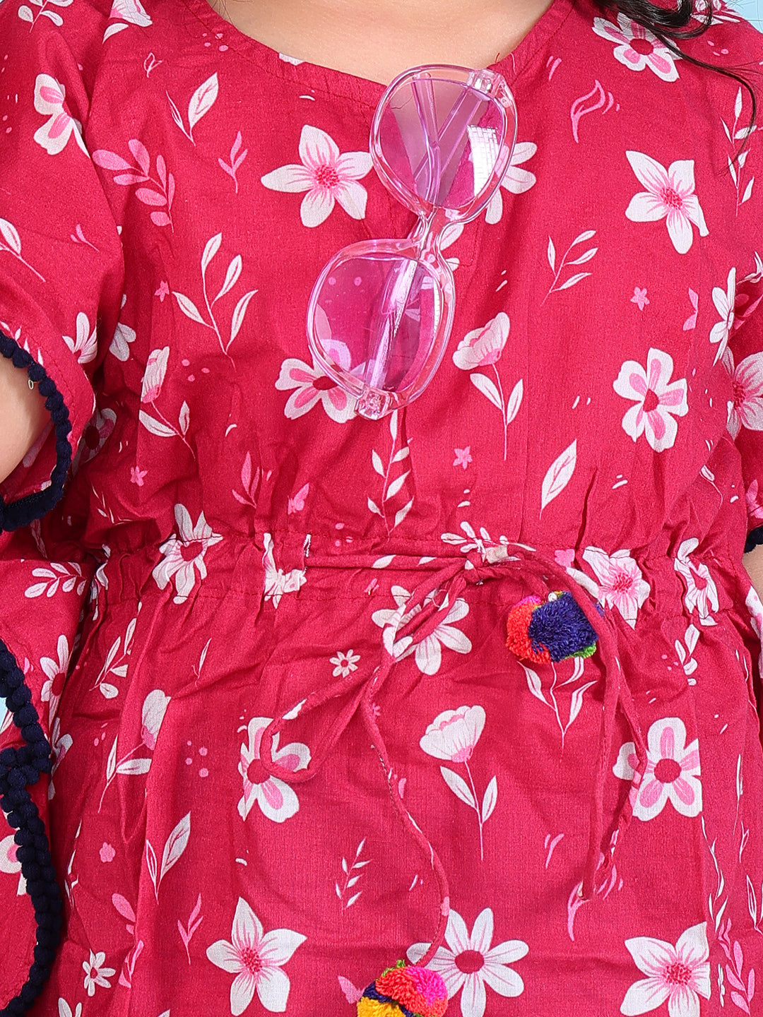 Beach Kaftan for Girls - Pink Bloom