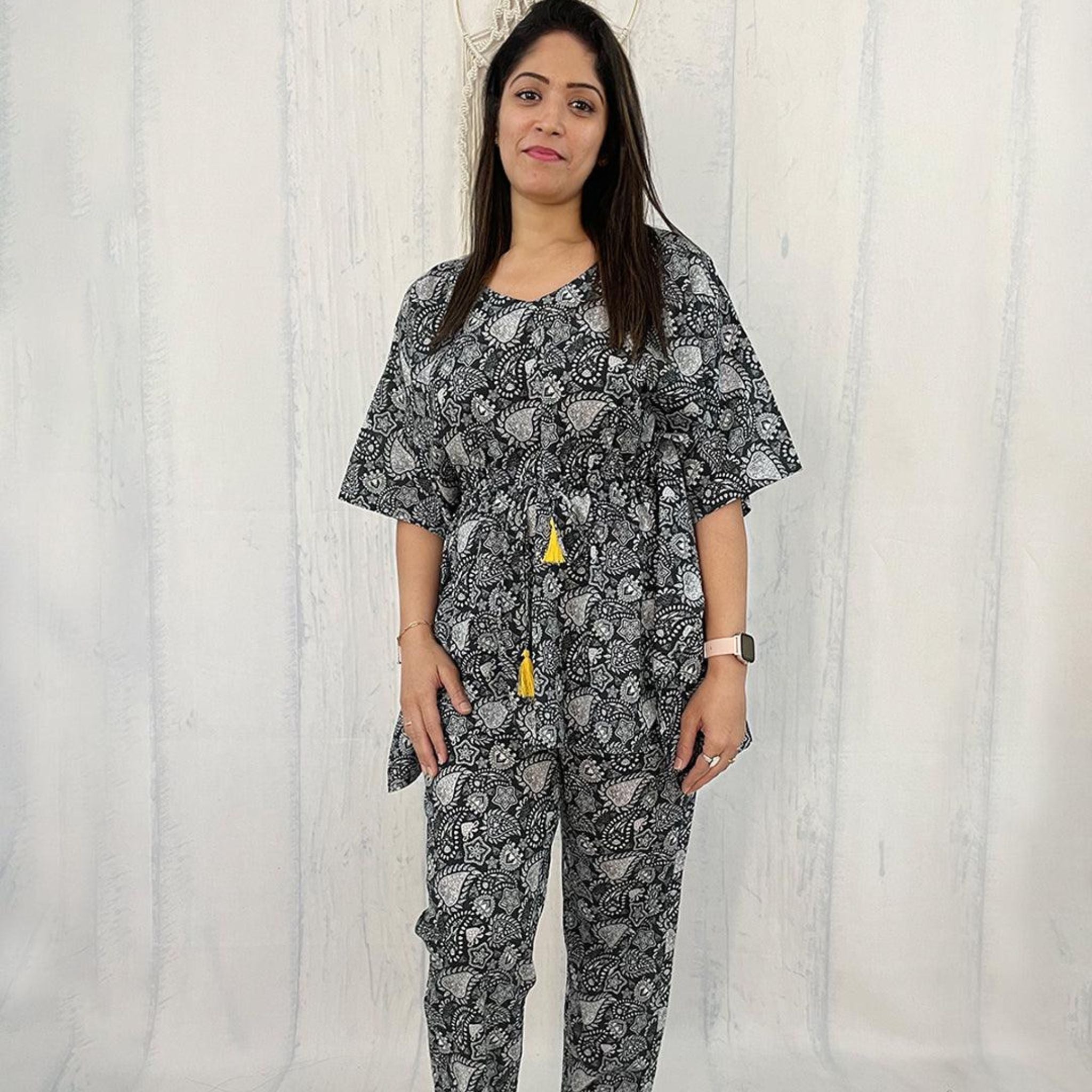 Kaftan Jammies - Black Floral Joeycare