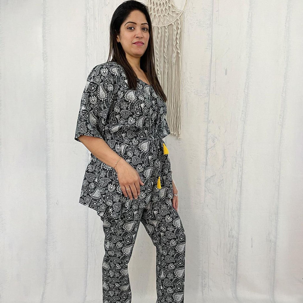Kaftan Jammies - Black Floral Joeycare