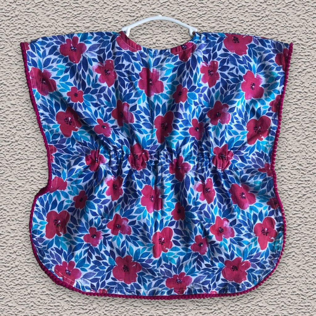 Kaftan for Girls  - Blue Pink Flowers Joeycare