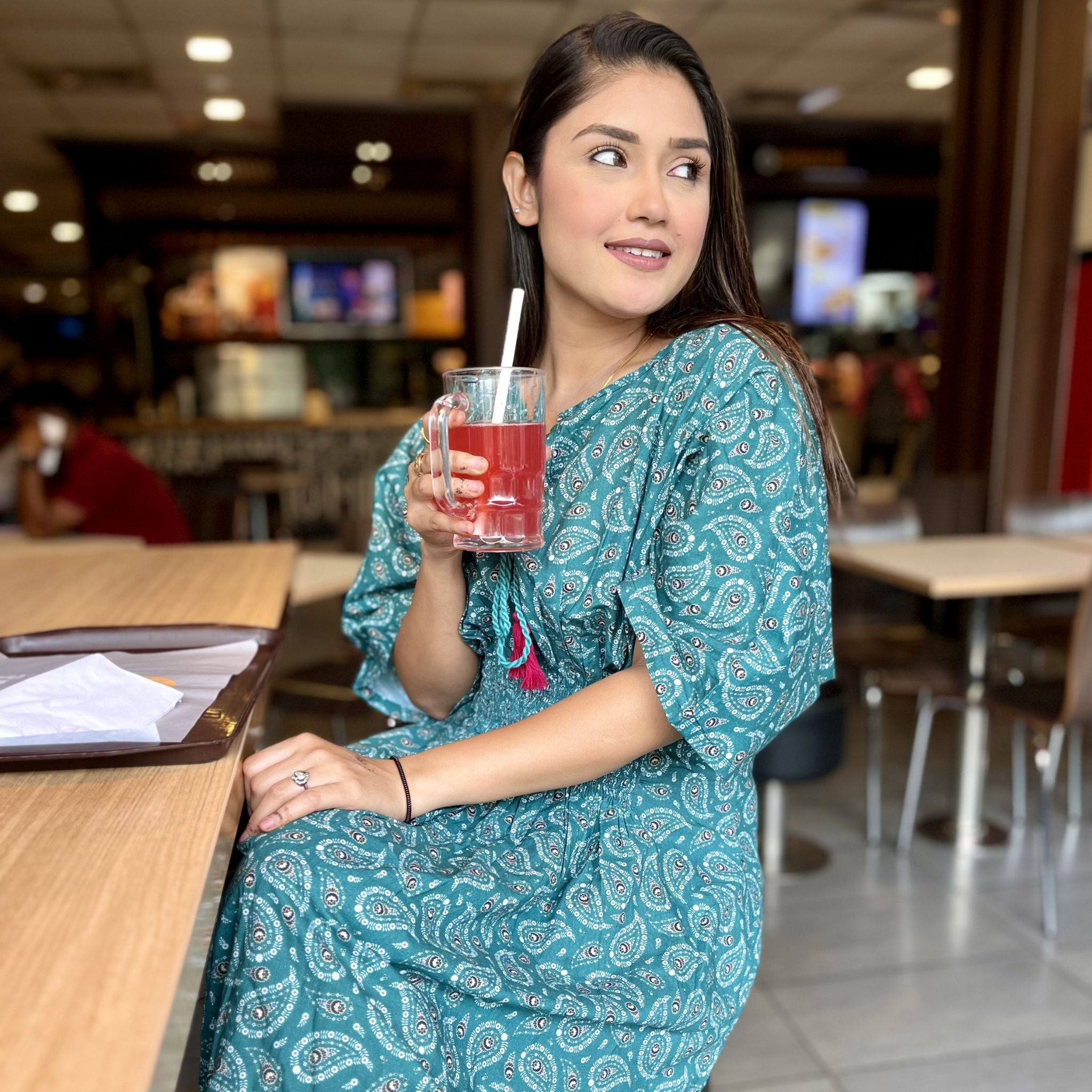 Kaftan for Women - Green booti Joeycare