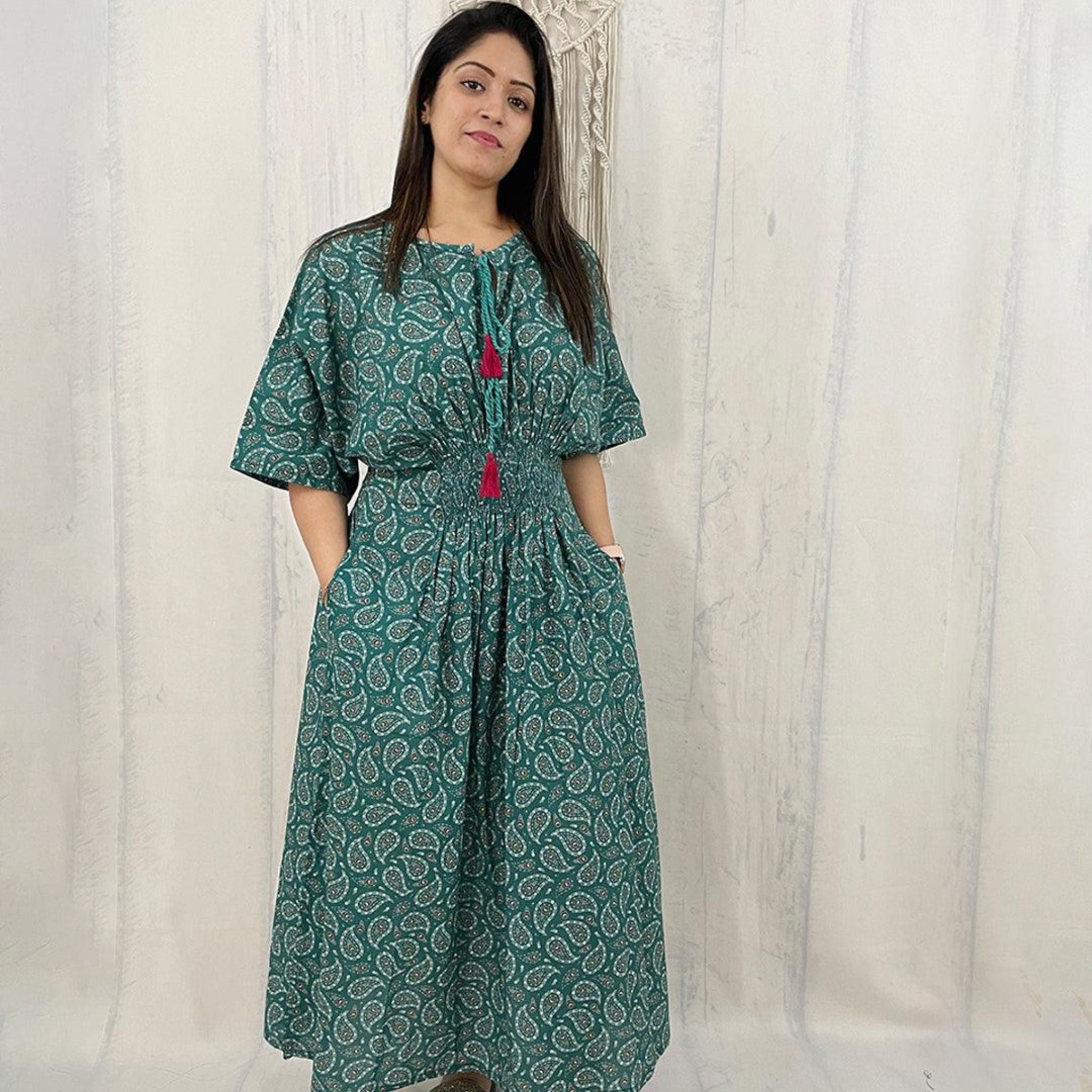 Kaftan for Women - Green booti Joeycare