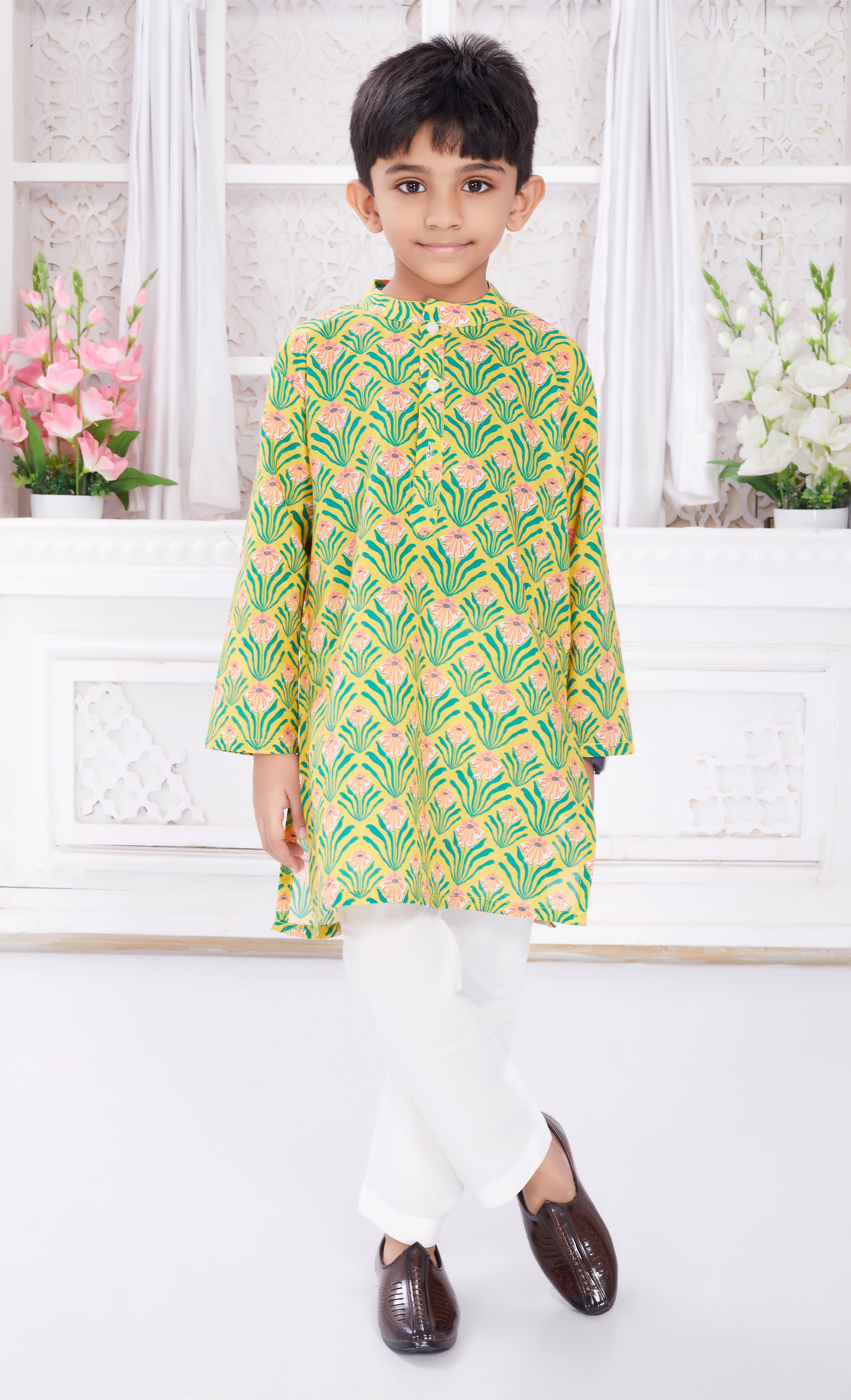 Kurta Pyjama Set for Boys - Bright Sunshine
