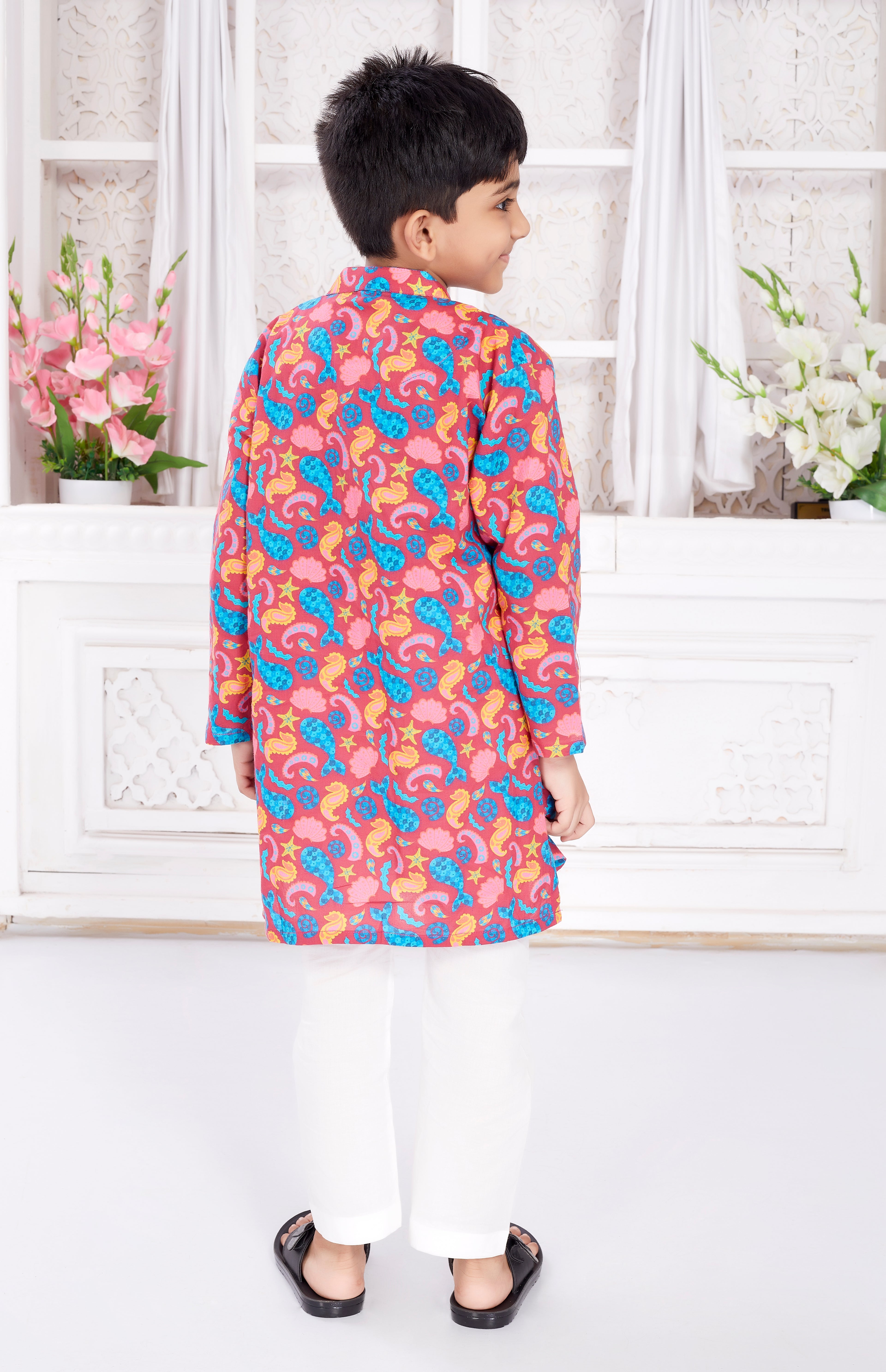 Kurta Pyjama Set for Boys - Seahorse