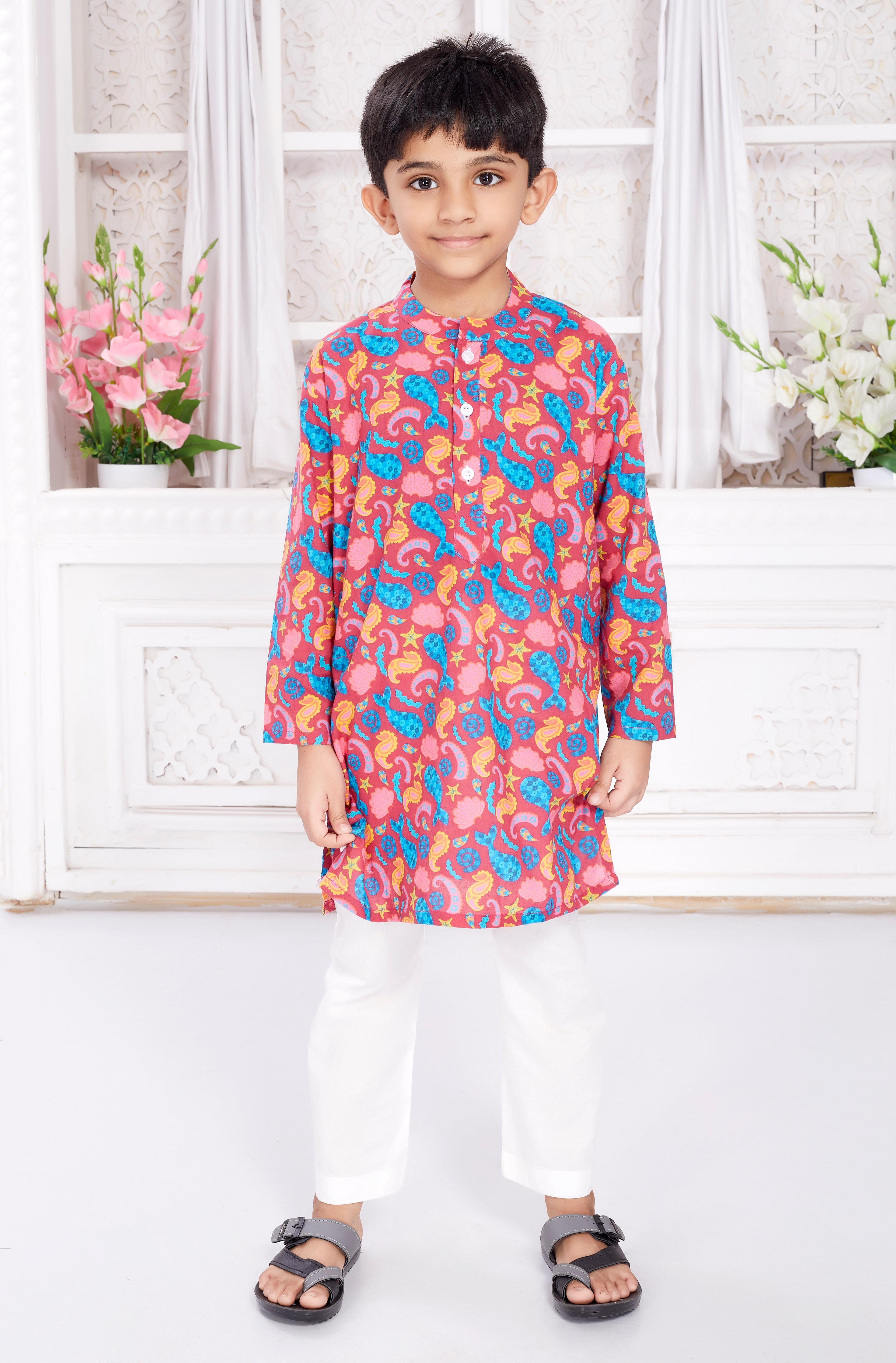 Kurta Pyjama Set for Boys - Seahorse
