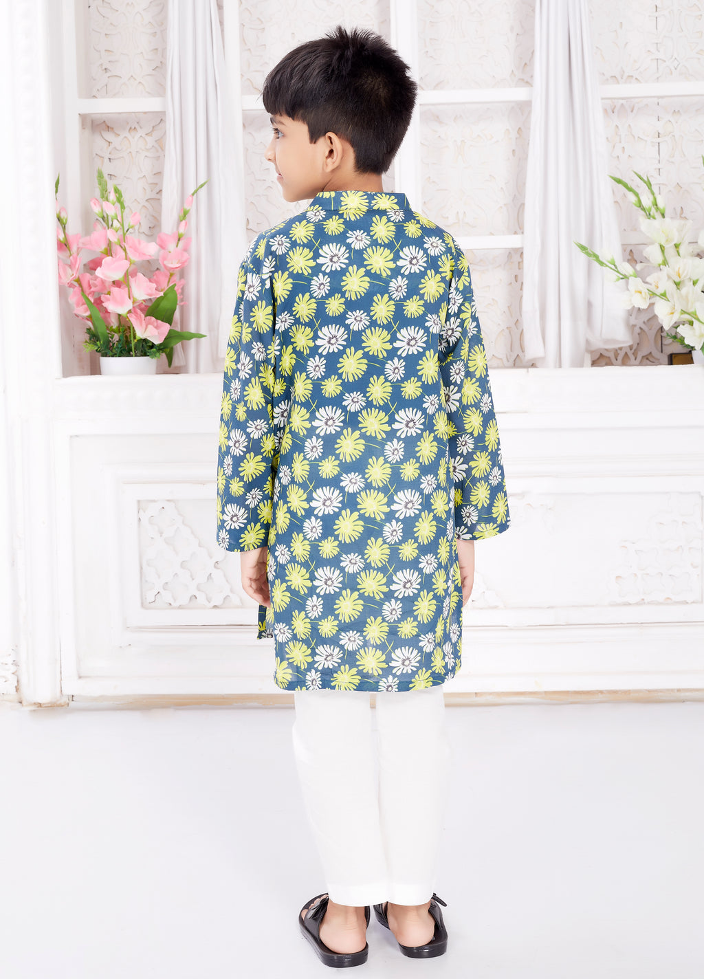 Kurta Pyjama Set for Boys - Elegant Flowers