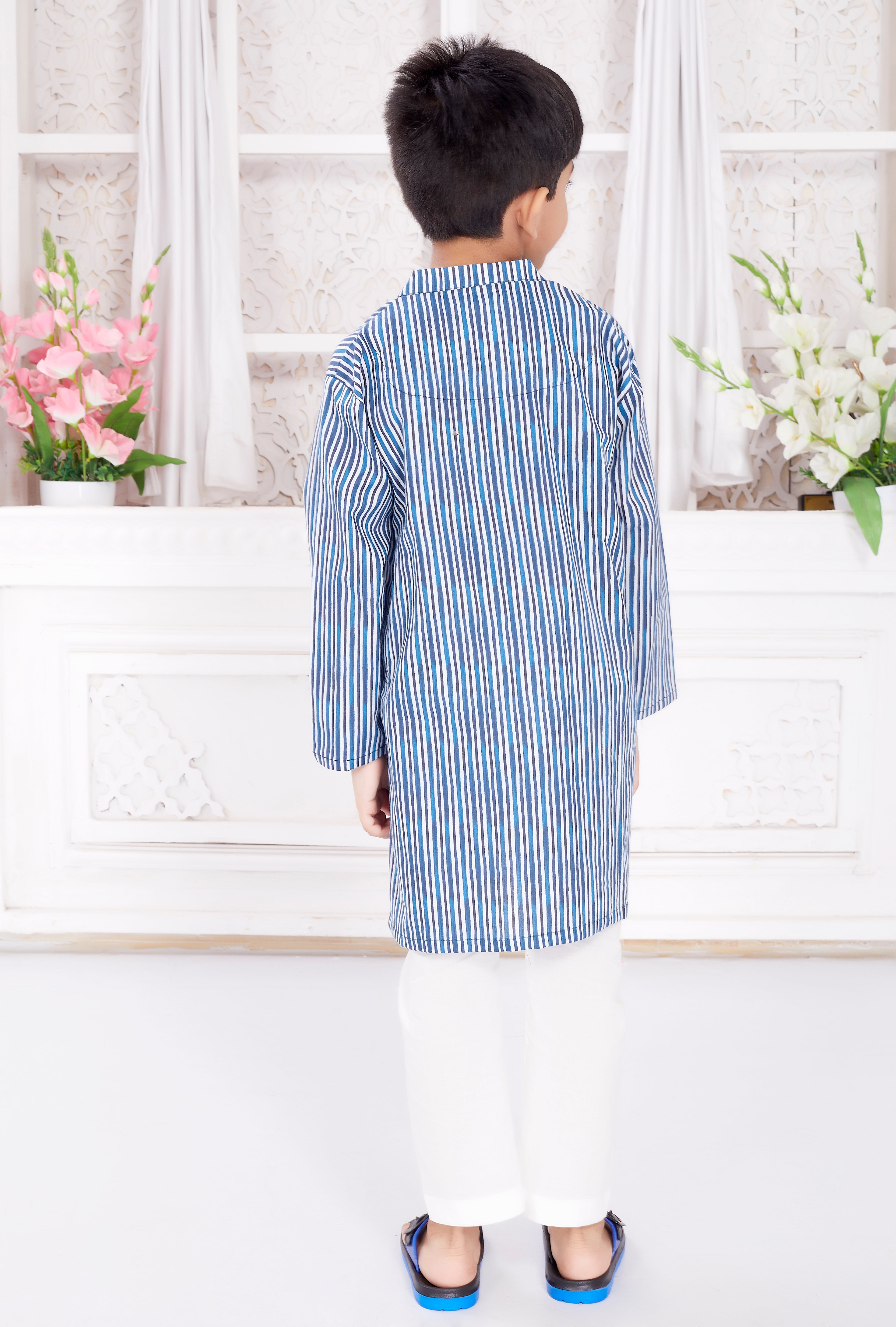 Kurta Pyjama Set for Boys - Indigo Stripes