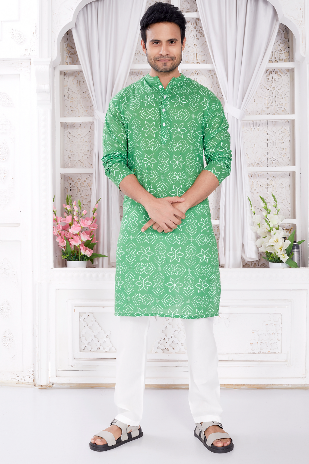 Kurta for Men - Green Bandhej