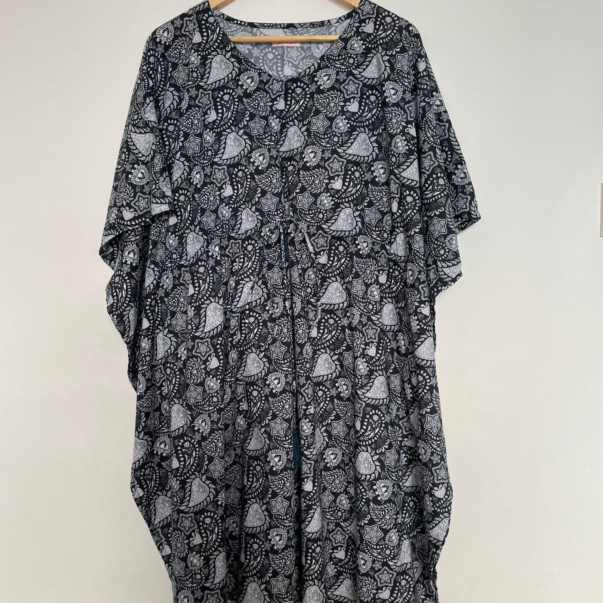 Midi Kaftan for Women - Floral Black Joeycare