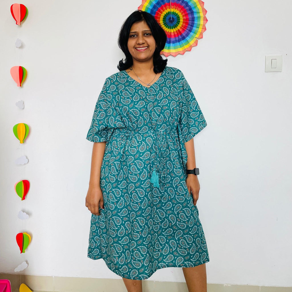 Midi Kaftan for Women - Green Booti Joeycare