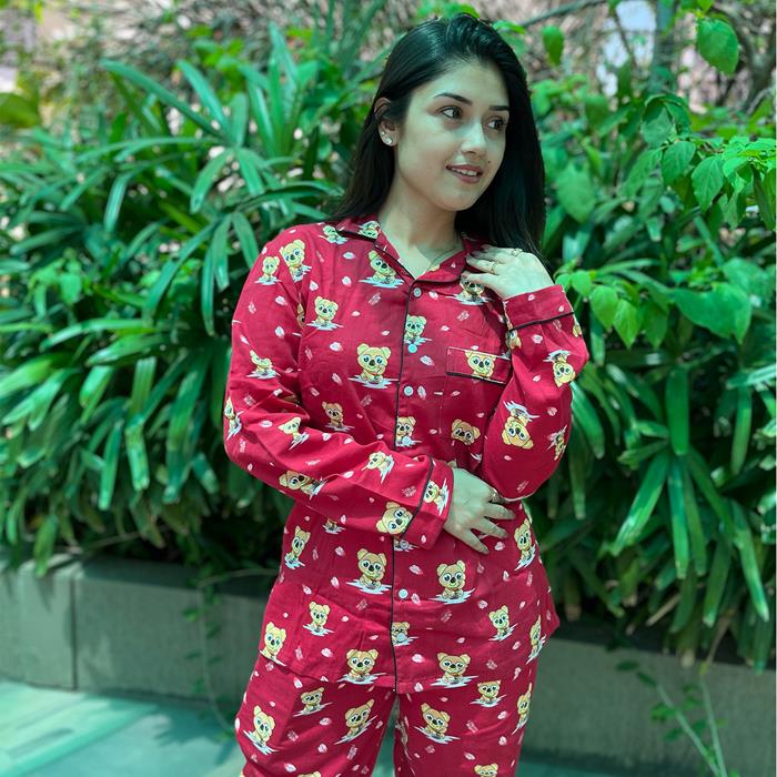 Pajama Set - Pocket Night Suit for Women - Delicious Nutella