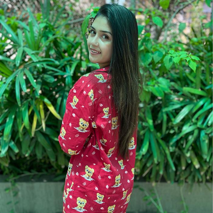 Pajama Set-Pocket Night Suit For Girls - Delicious Nutella