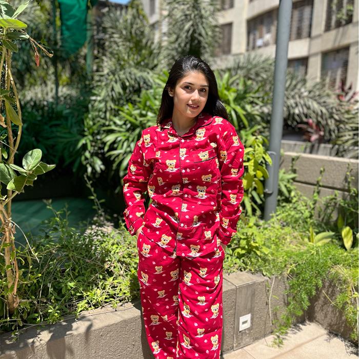 Pajama Set - Pocket Night Suit for Women - Delicious Nutella