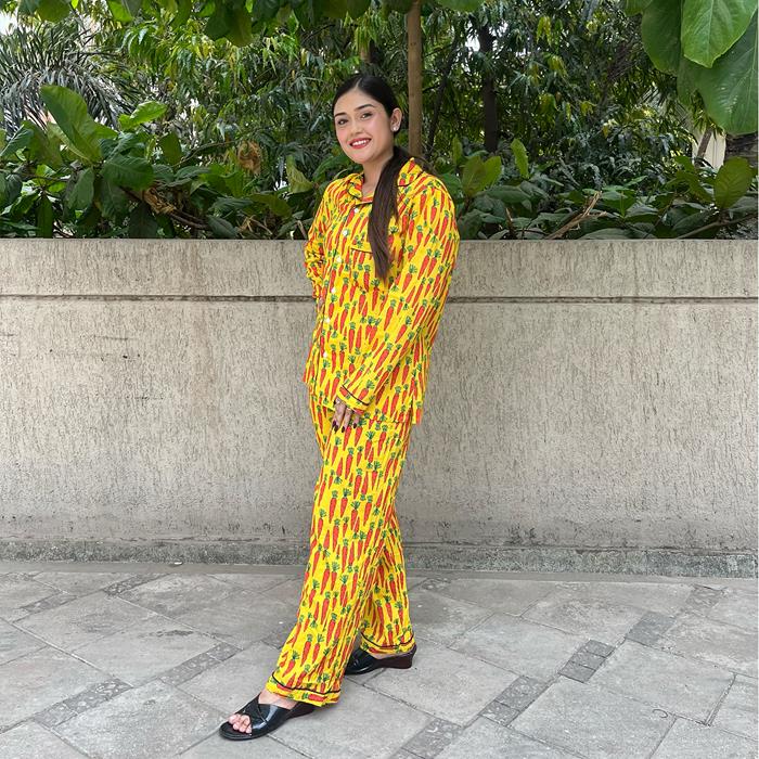Pajama Set - Pocket Night Suit for Women - Sunshine Carrots
