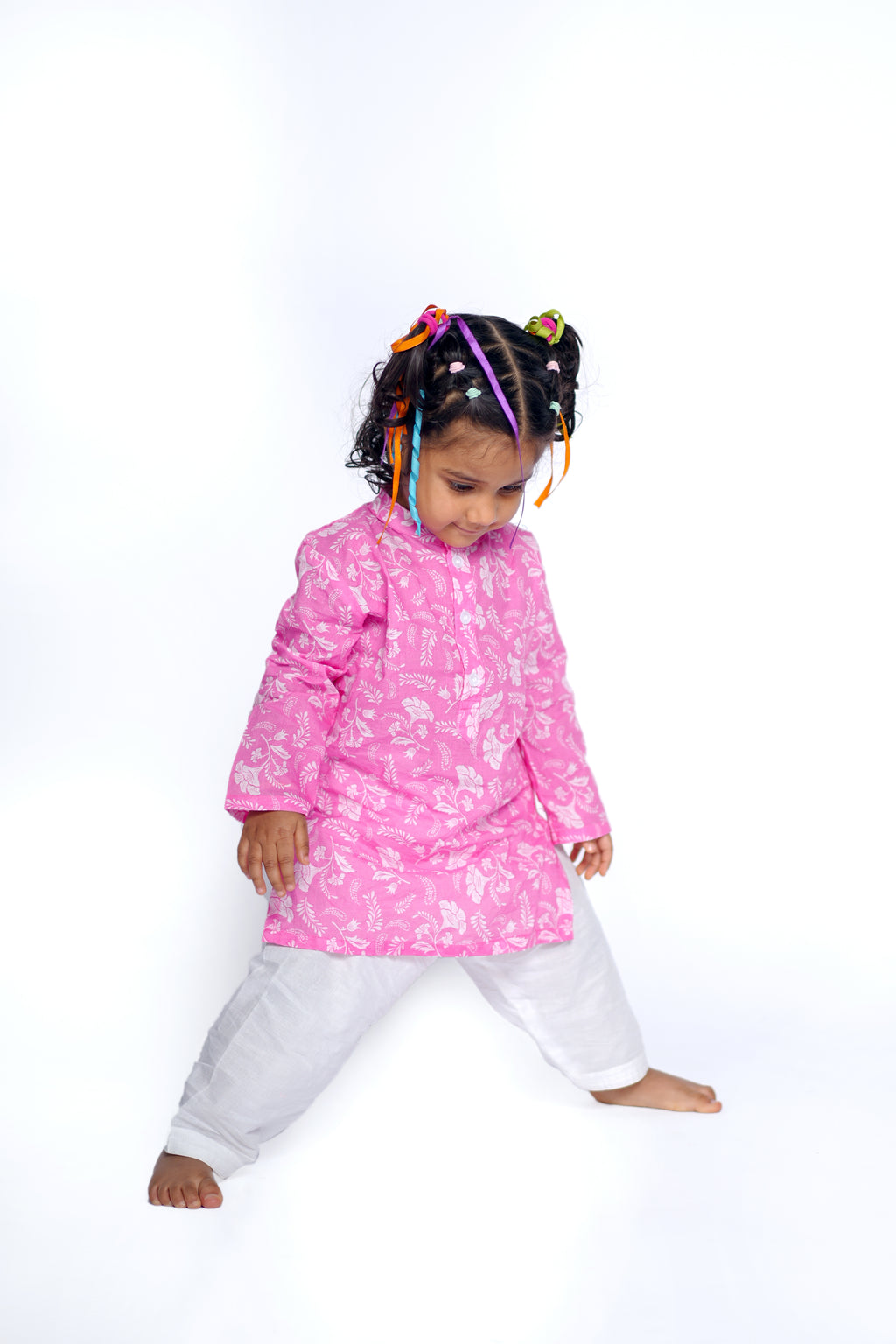 Salwar Kurta Set for Girls - Pink Daisy