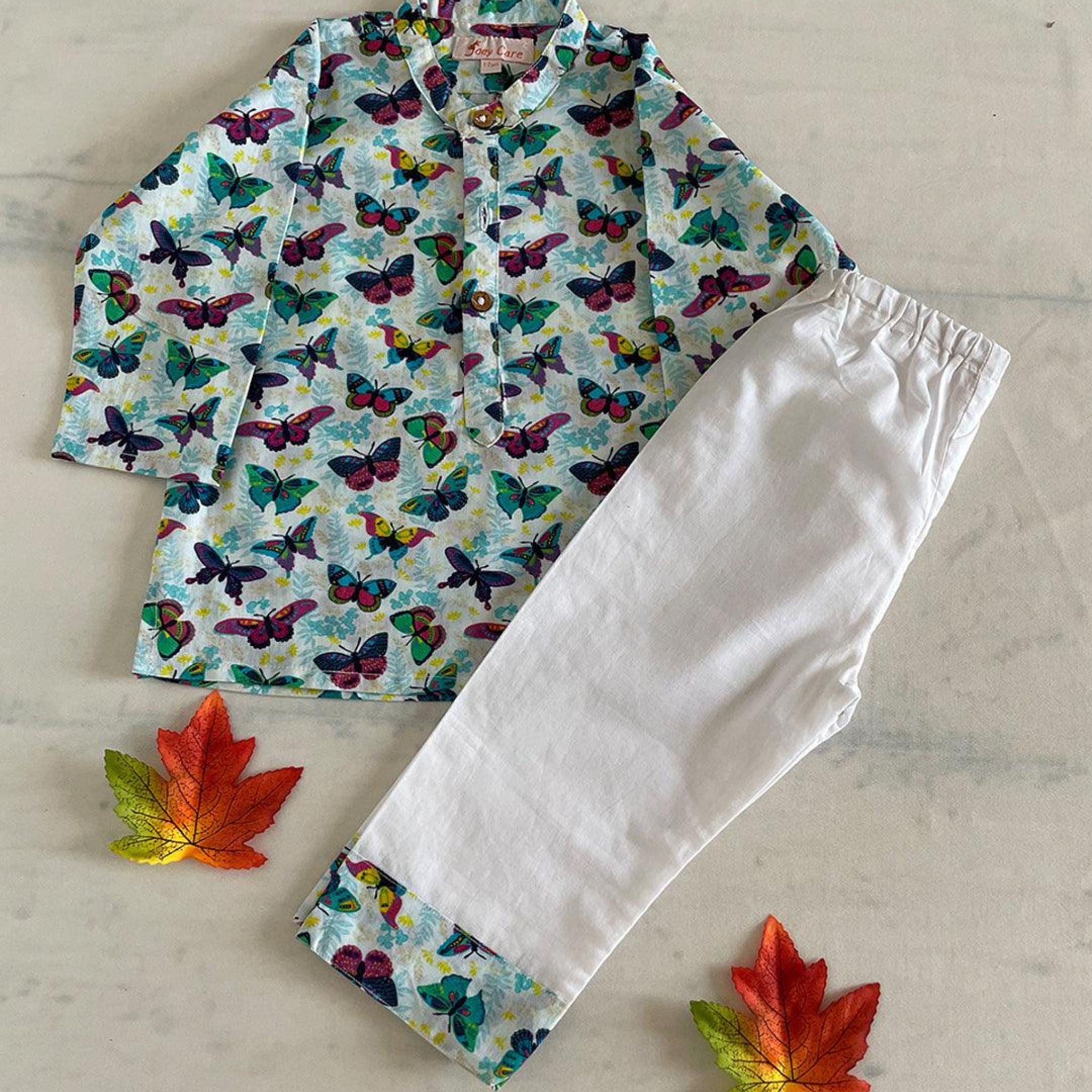 Pajama set for boys and girls - Colorful butterfly Joeycare