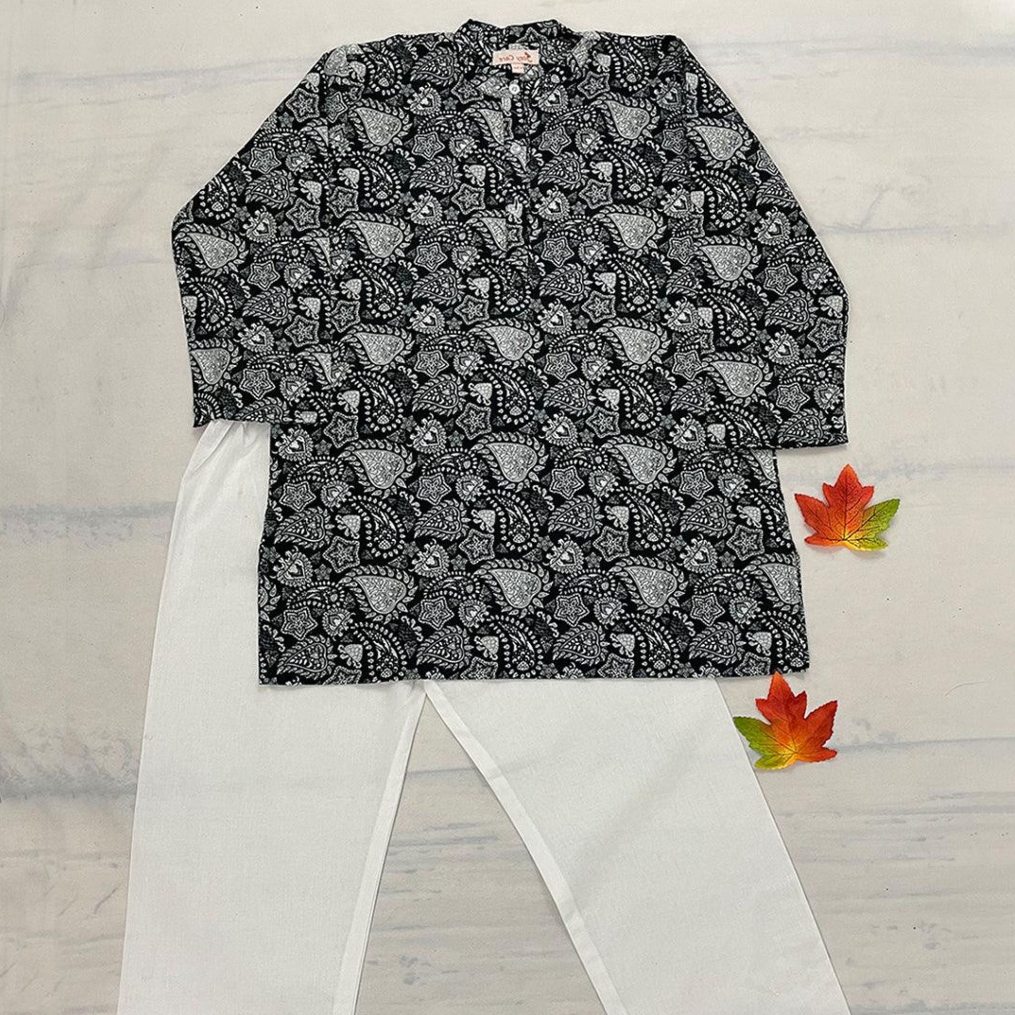 Pajama set for boys and girls - Floral Black Joeycare