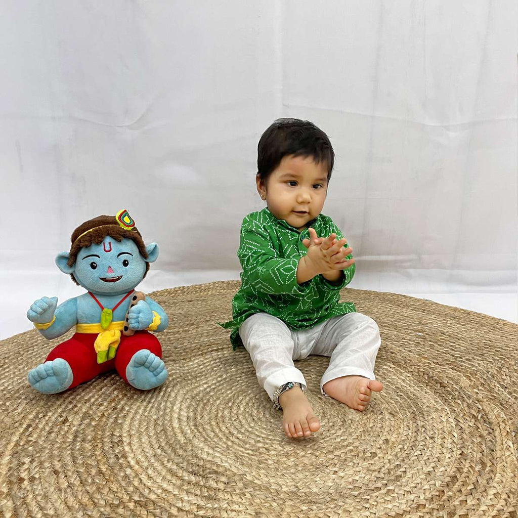 Pajama set for New Born - Green Bandhej Joeycare