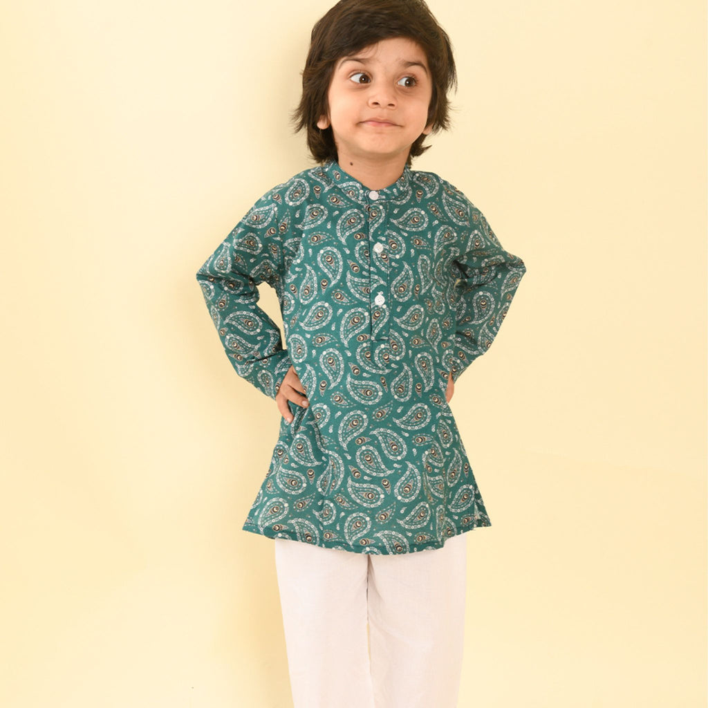 Pajama set for boys and girls - Green Booti Joeycare