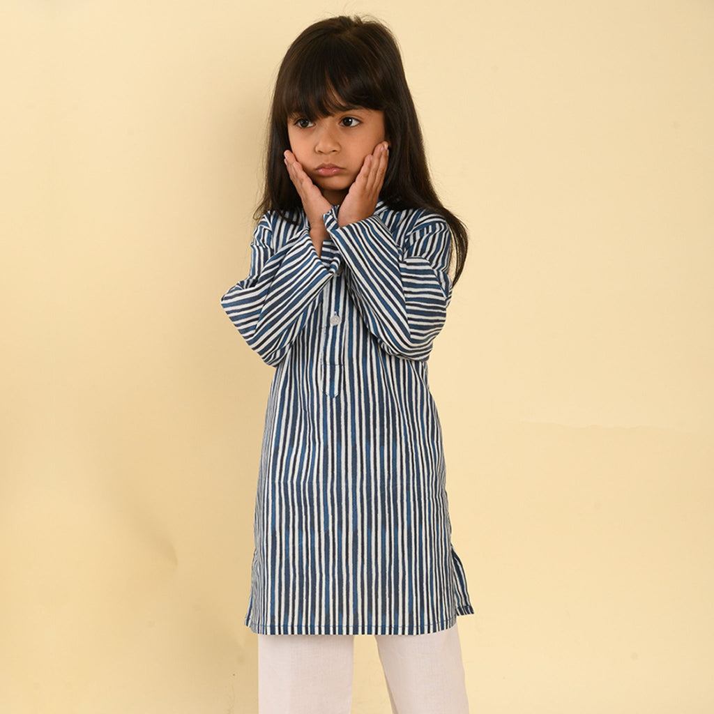 Pajama set for boys and girls - Indigo Stripes Joeycare